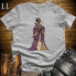 African Purple Blossom Samurai Queen Sport Grey | African Warrior Tee