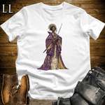 African Purple Blossom Samurai Queen White | African Warrior Tee