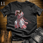 African Red Blossom Samurai Black | African Warrior Tee