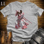 African Red Blossom Samurai Sport Grey | African Warrior Tee