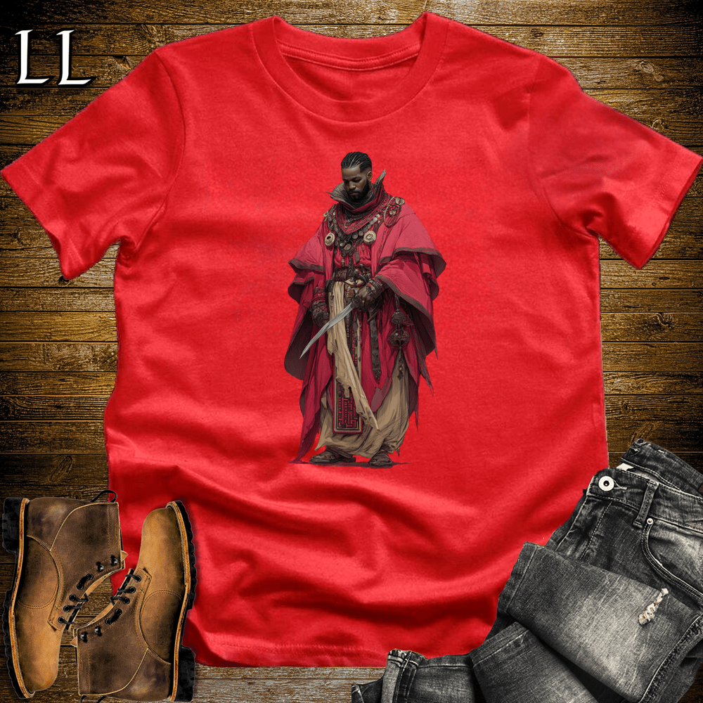 African Red Cloak Assassin Softstyle Tee Red | African Warrior Tee