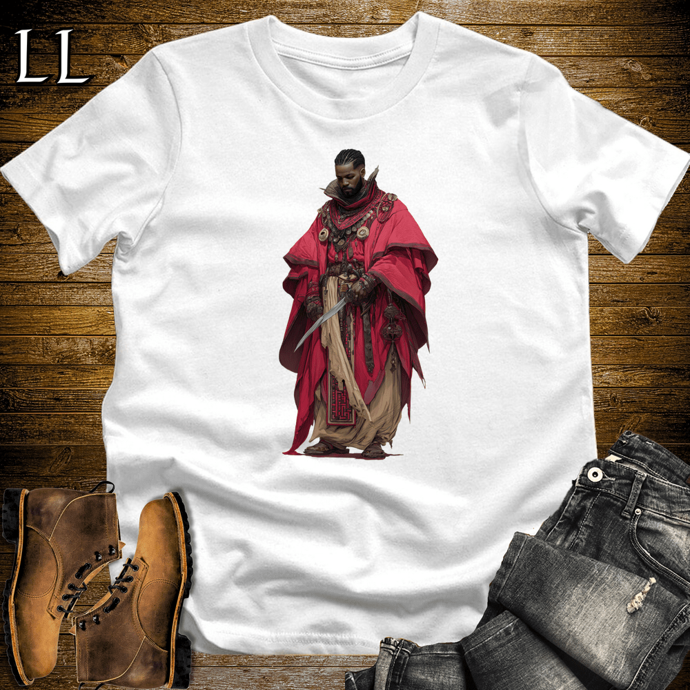 African Red Cloak Assassin Softstyle Tee White | African Warrior Tee