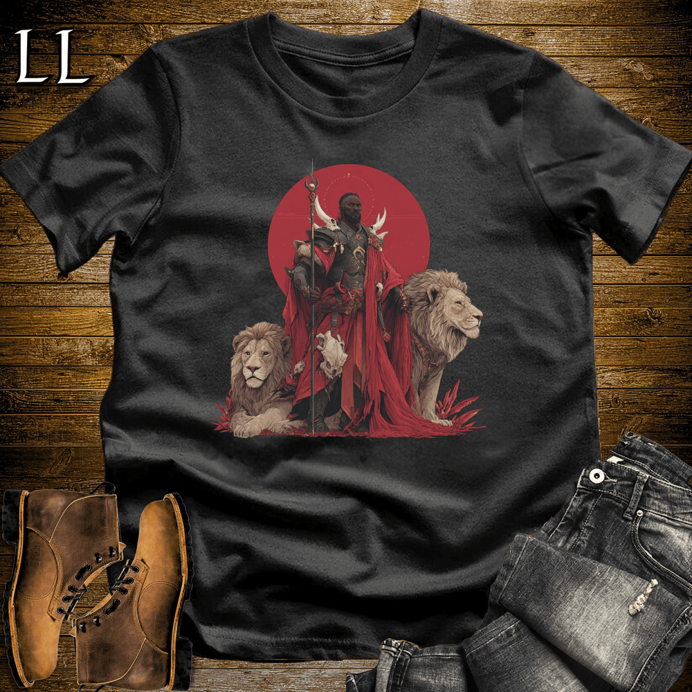 African Red Moon Lion King Softstyle Tee - Black - LegacyLayers
