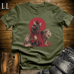 African Red Moon Lion King Softstyle Tee - Military Green - LegacyLayers