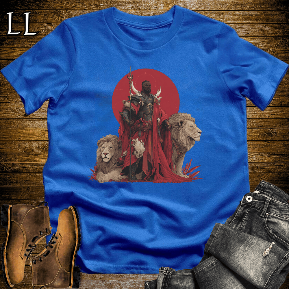 African Red Moon Lion King Softstyle Tee - Royal - LegacyLayers