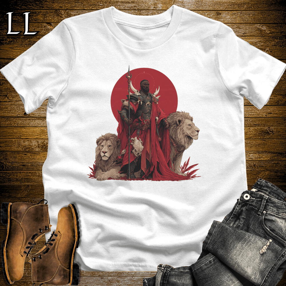 African Red Moon Lion King Softstyle Tee - White - LegacyLayers