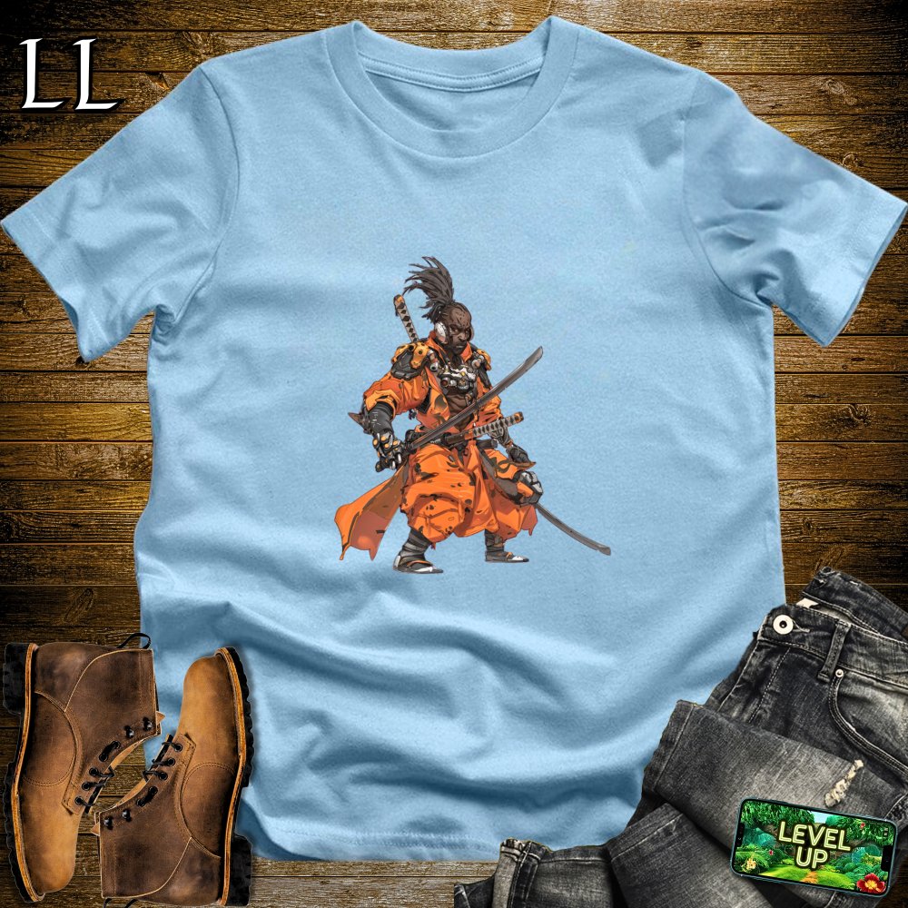 African Samurai Softstyle Tee - Light Blue - LegacyLayers