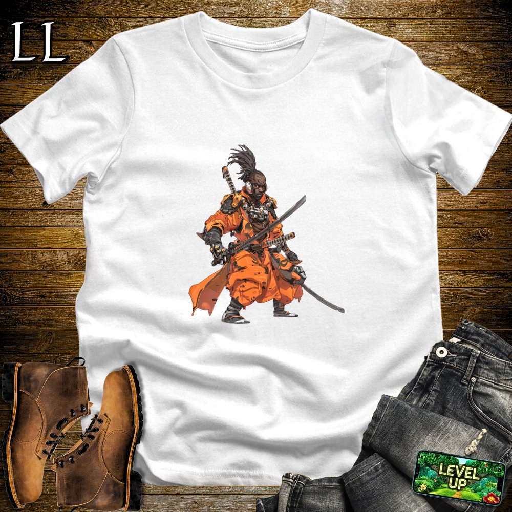 African Samurai White | African Warrior Tee