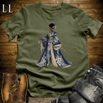African Silver Blossom Samurai Queen Military Green | African Warrior Tee