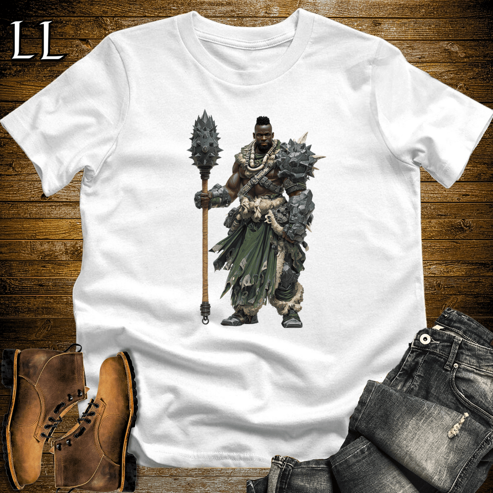 African Steel Mace Warrior White | Mace Warrior Shirt