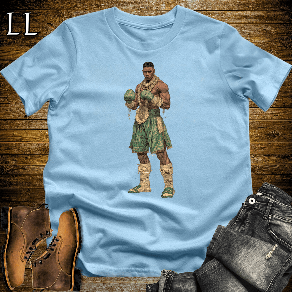 African Tribal Boxing King Light Blue | Boxing King Shirt