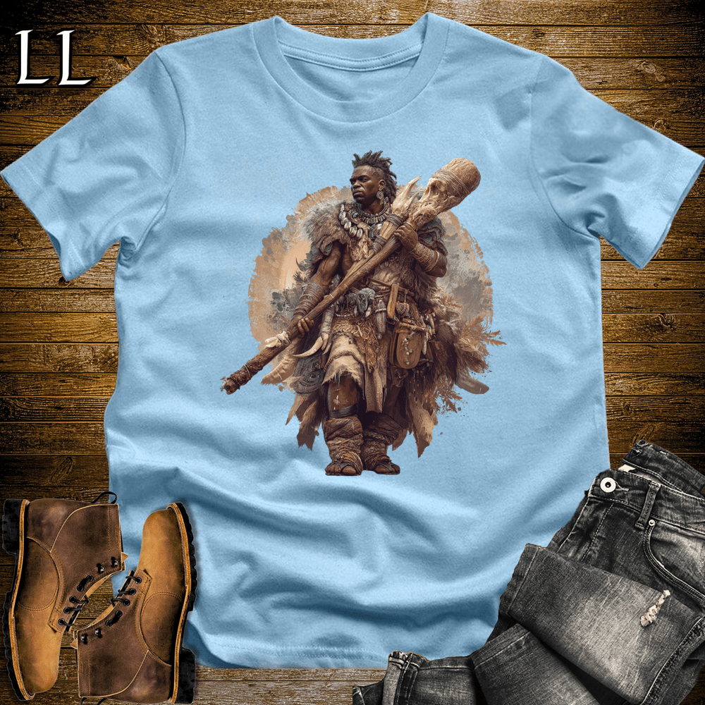 African Warrior Bone Club Light Blue | Bone Club Warrior Shirt