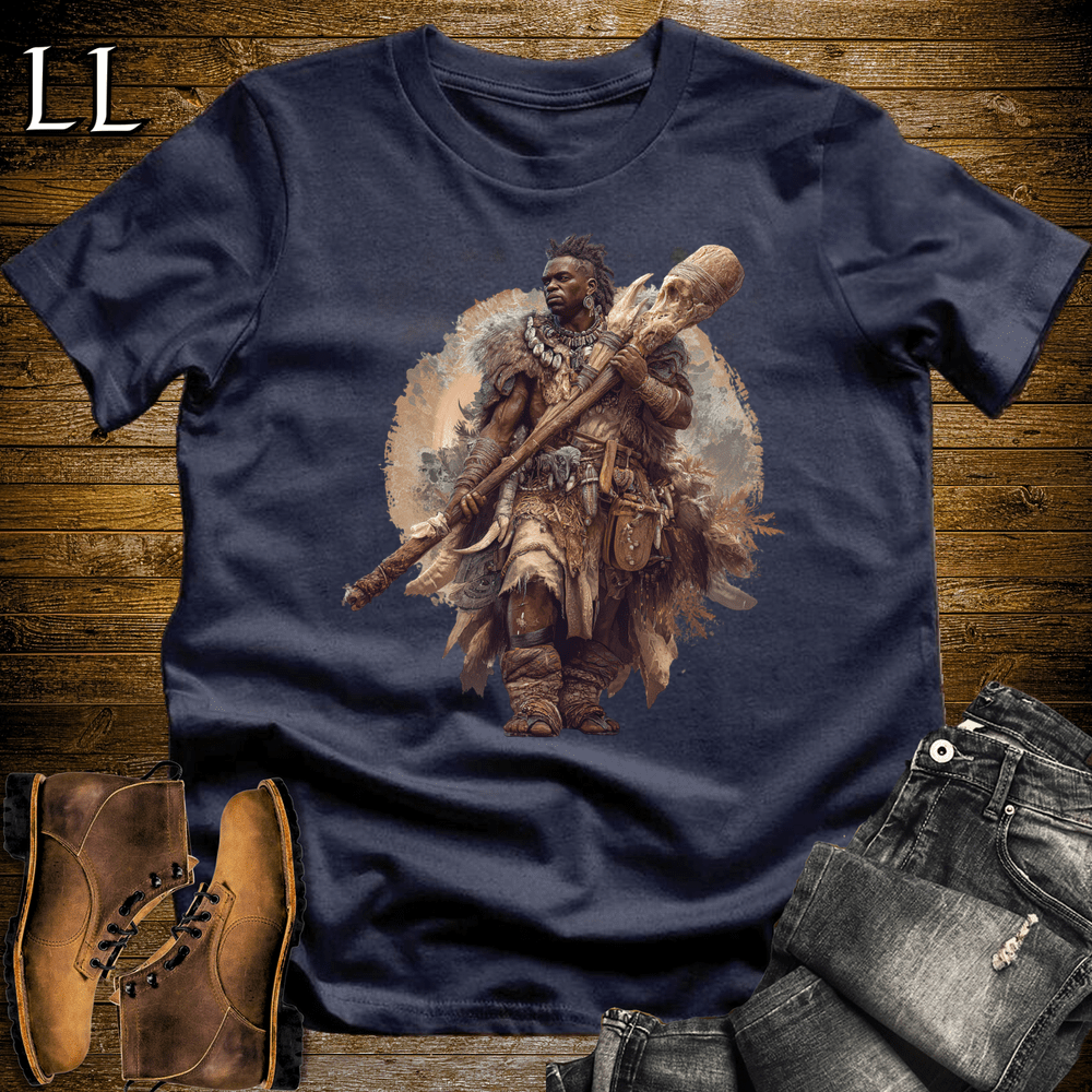 African Warrior Bone Club Navy | Bone Club Warrior Shirt