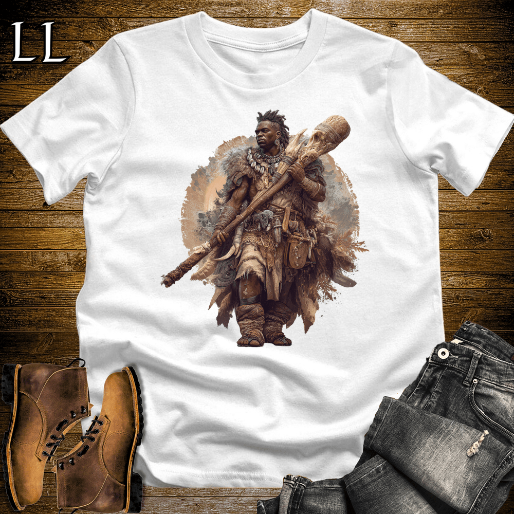 African Warrior Bone Club White | Bone Club Warrior Shirt