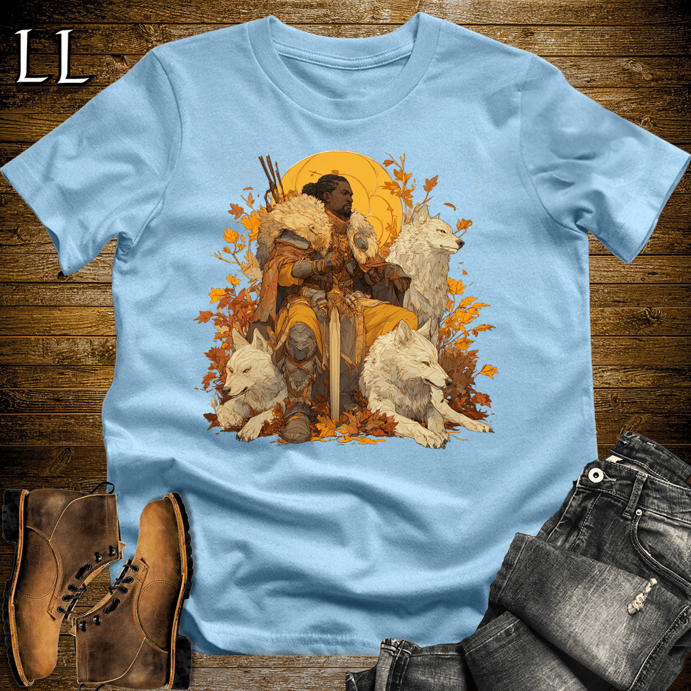 African Wolf Warrior Softstyle Tee - Light Blue - LegacyLayers