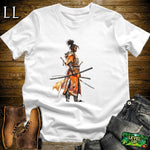African Woman Samurai Softstyle Tee White | Warrior Queen Shirt