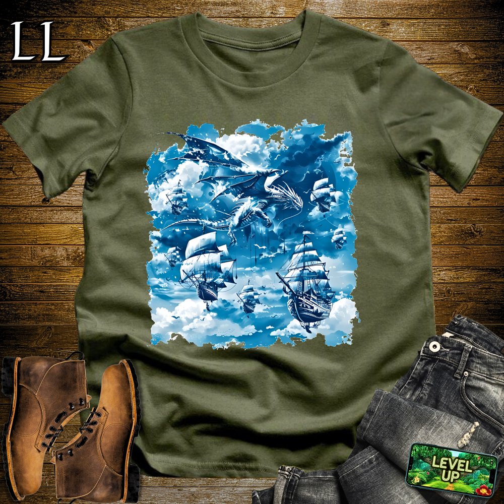 Air Dragon Battle Softstyle Tee - Military Green - LegacyLayers