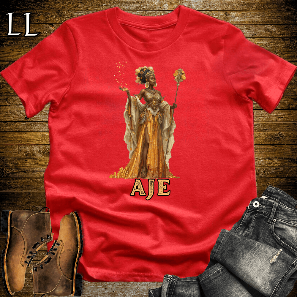 Aje African Goddess Softstyle Tee Red | Yoruba Wealth Goddess Tee