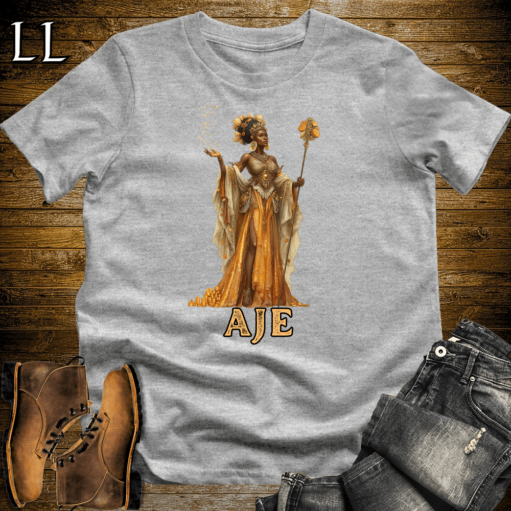 Aje African Goddess Softstyle Tee Sport Grey | Yoruba Wealth Goddess Tee