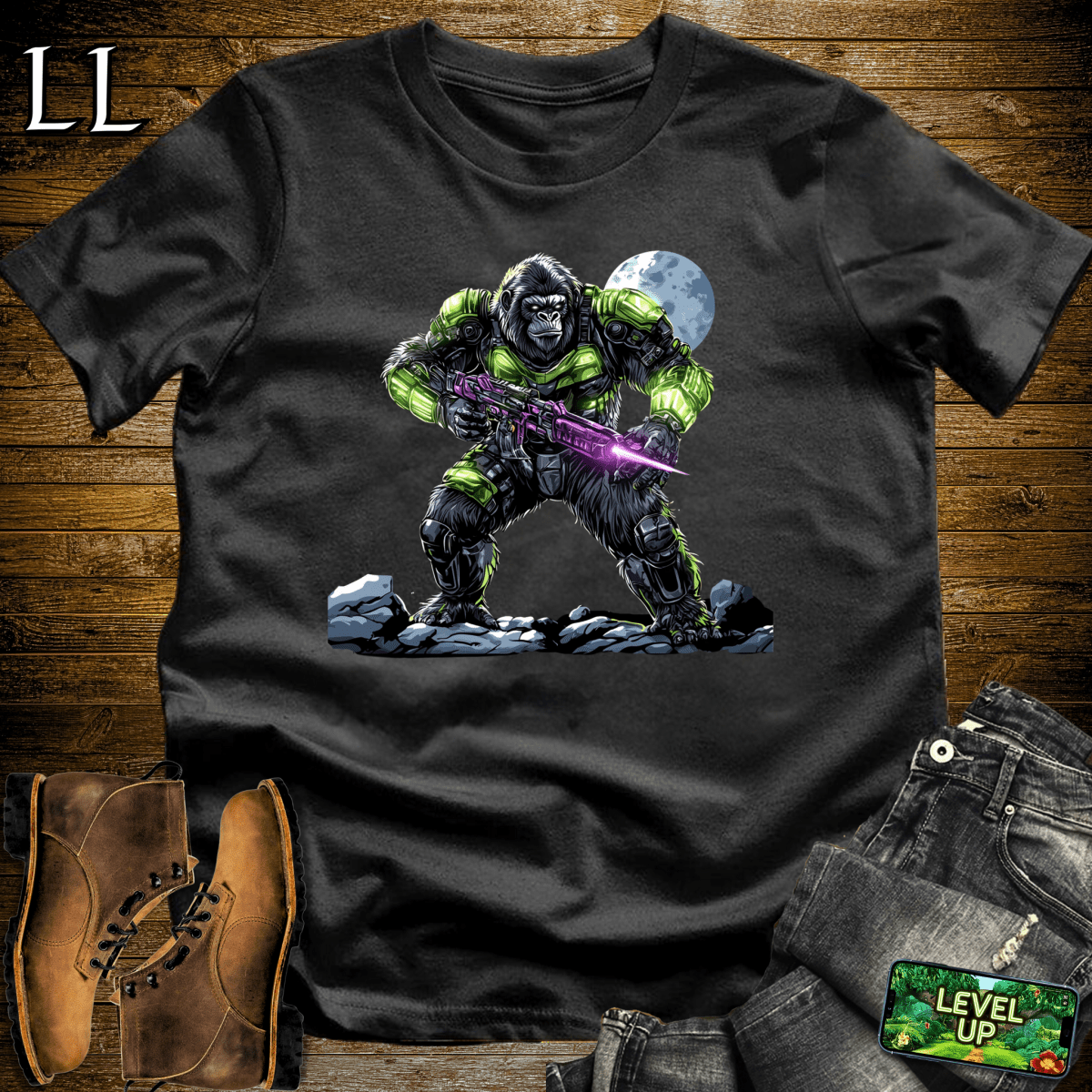 Alien Hunter Gorilla Softstyle Tee - Black - LegacyLayers
