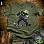 Alien Hunter Gorilla Softstyle Tee Military Green | Sci-Fi Graphic Tee