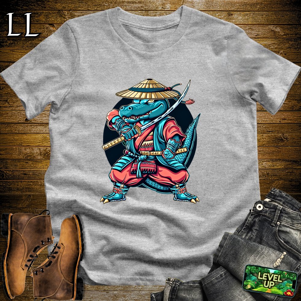 Aligator Samurai Sport Grey | Warrior Animal Graphic Tee