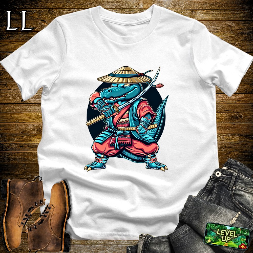 Aligator Samurai Military Green | Warrior Animal Graphic Tee