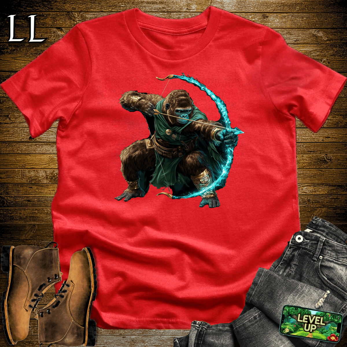 Ancient Bow Gorilla Softstyle Tee - Red - LegacyLayers