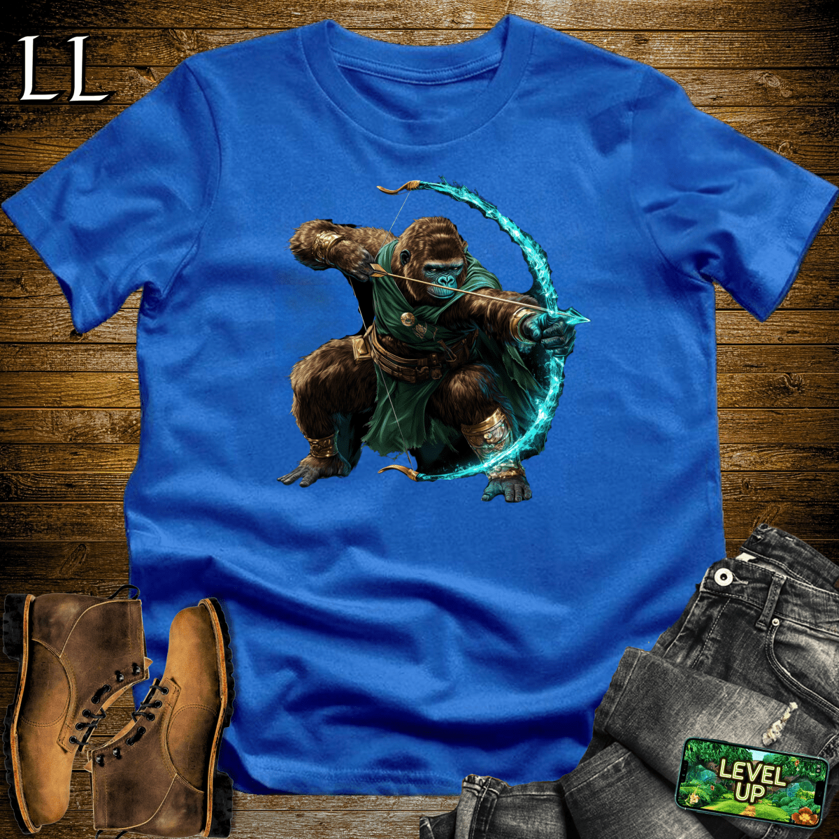 Ancient Bow Gorilla Softstyle Tee - Royal - LegacyLayers