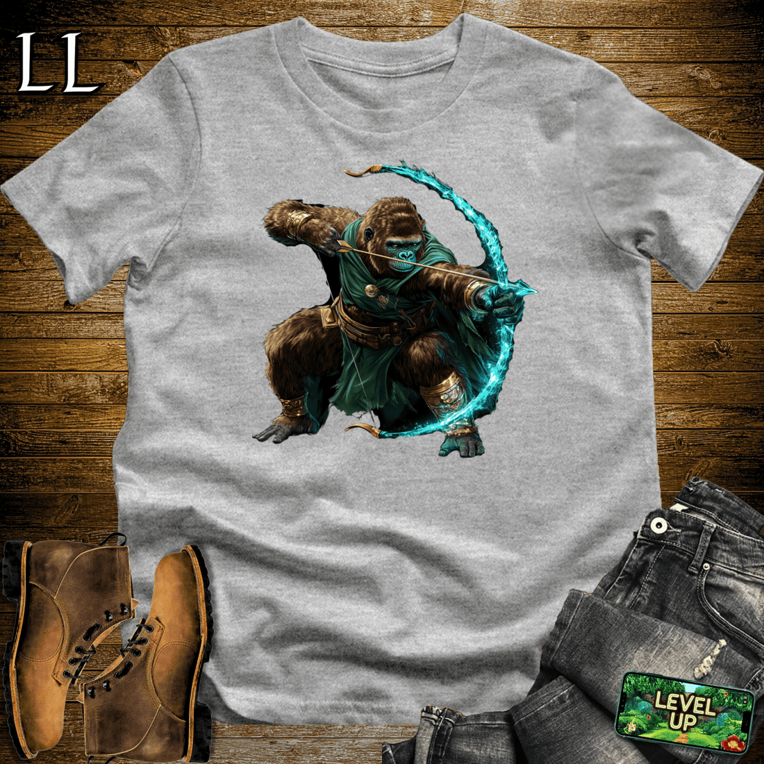 Ancient Bow Gorilla Softstyle Tee Sport Grey | Warrior Graphic Tee