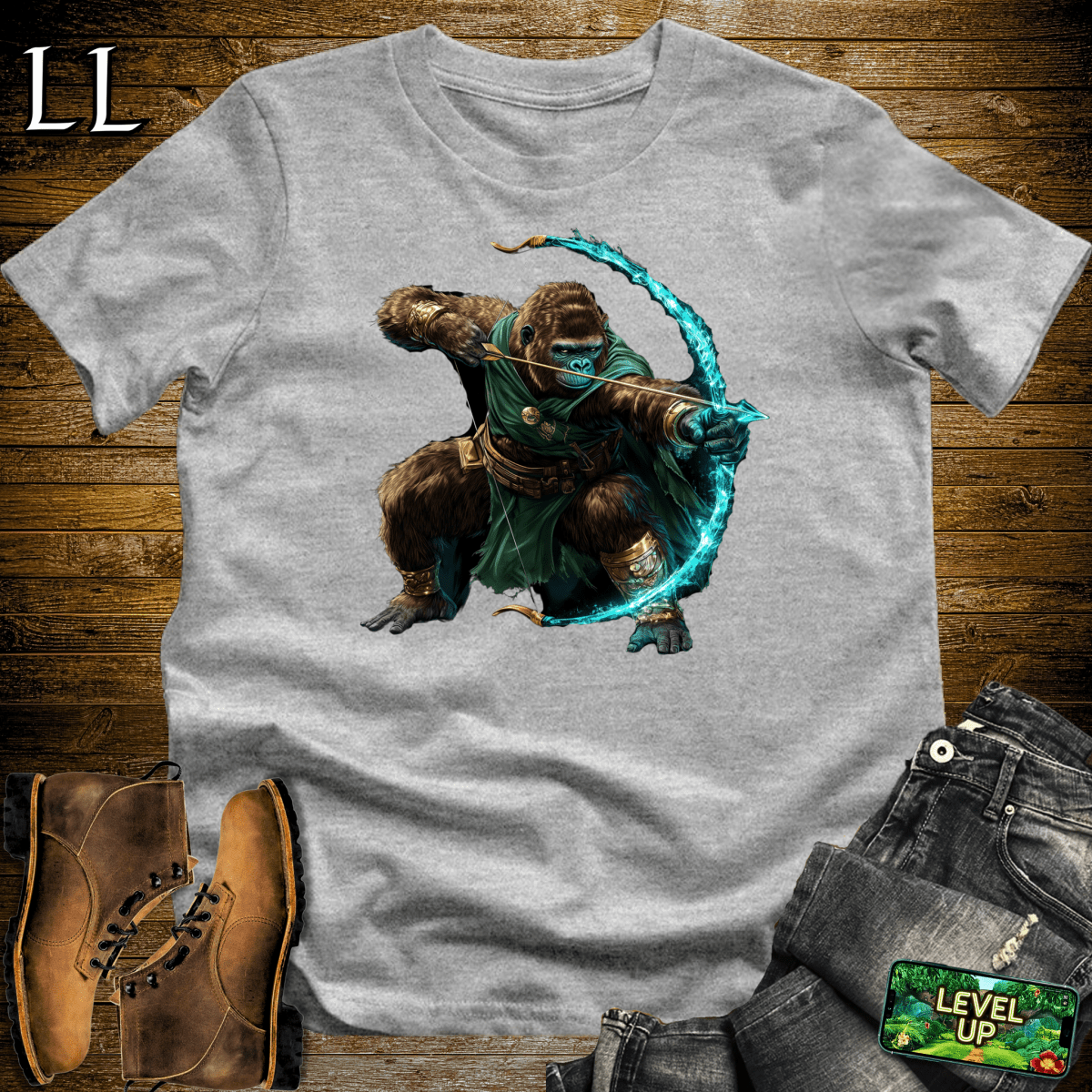 Ancient Bow Gorilla Softstyle Tee - Sport Grey - LegacyLayers
