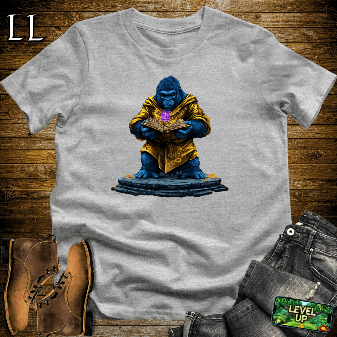 Ancient Mage Gorilla Softstyle Tee Sport Grey | Magic Tee