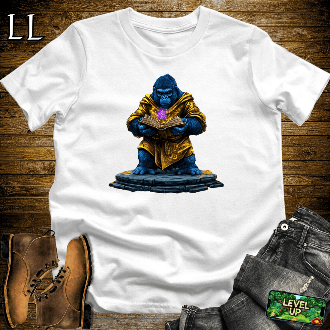 Ancient Mage Gorilla Softstyle Tee White | Magic Tee