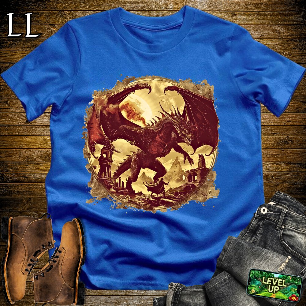 Ancient Runes Dragon Softstyle Tee - Royal - LegacyLayers