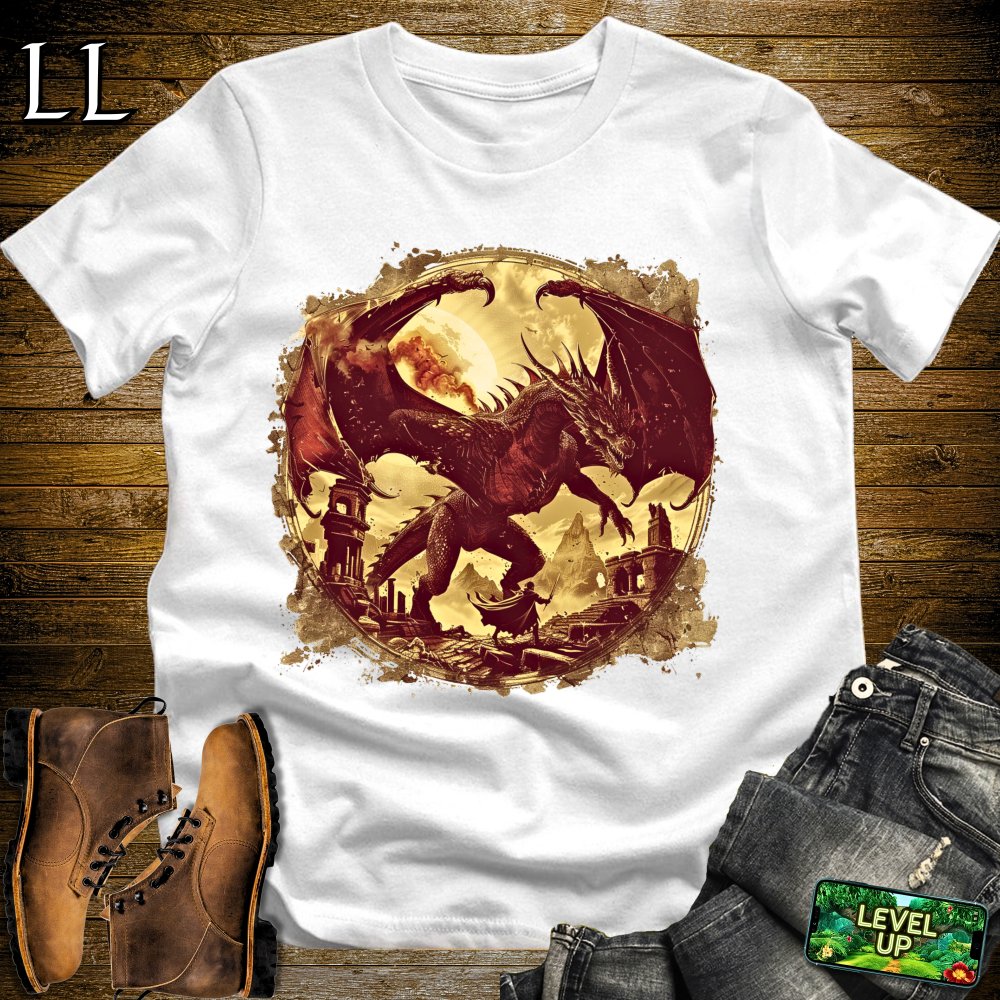 Ancient Runes Dragon Softstyle Tee - White - LegacyLayers