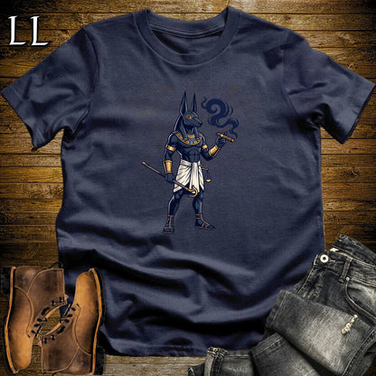 Anubis Egyptian God Cigar T-Shirt Navy | Egyptian God Cigar Tee