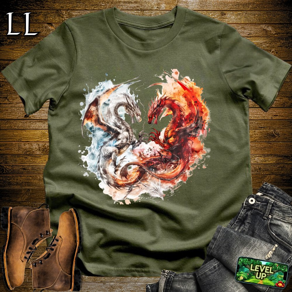 Ariel Battle Dragons Softstyle Tee - Military Green - LegacyLayers