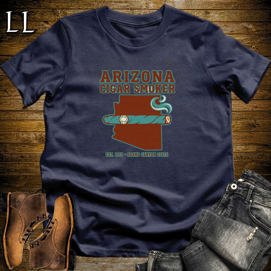 Arizona Cigar Smoker T-Shirt Navy | Arizona Cigar Gift