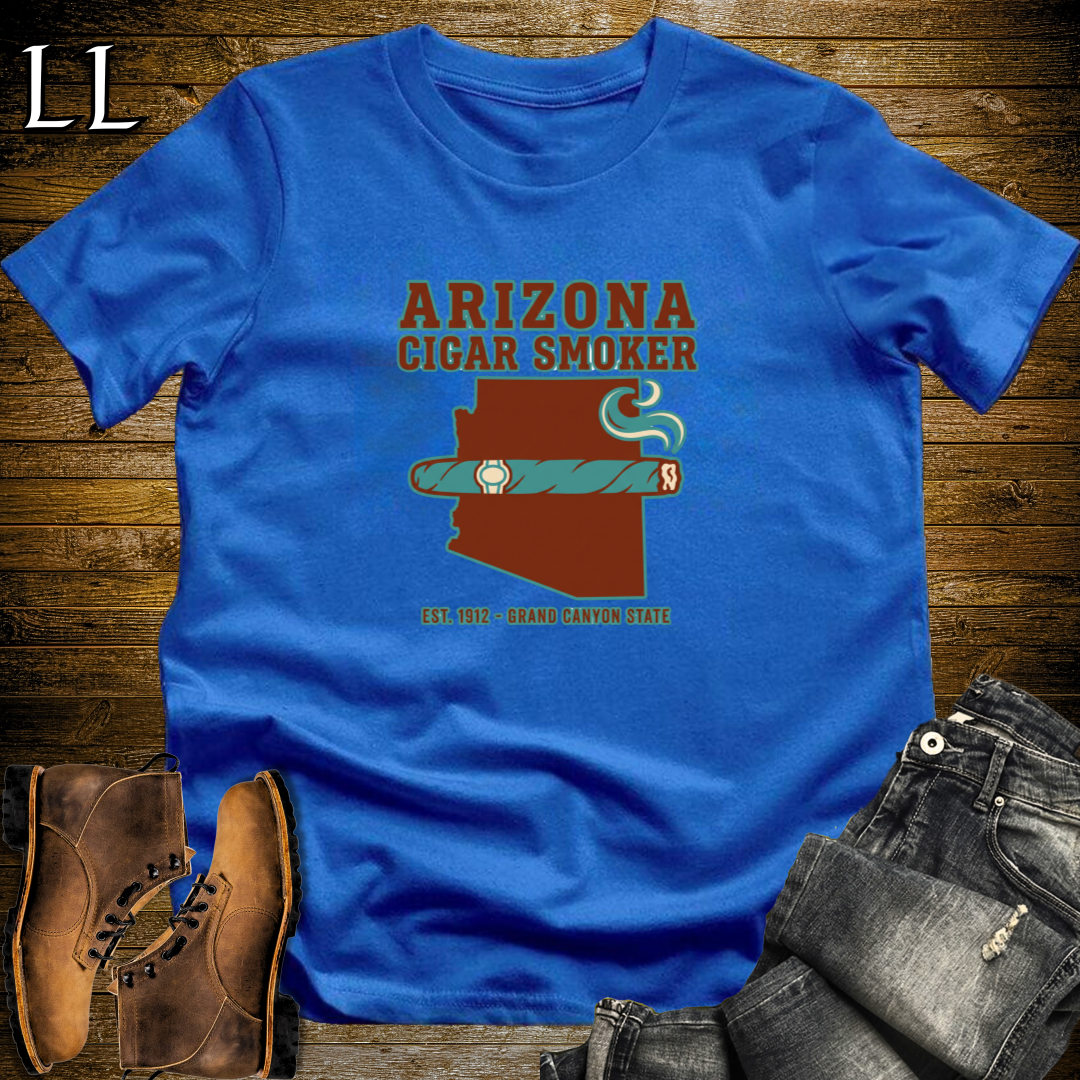 Arizona Cigar Smoker T-Shirt Royal Blue | Arizona Cigar Gift
