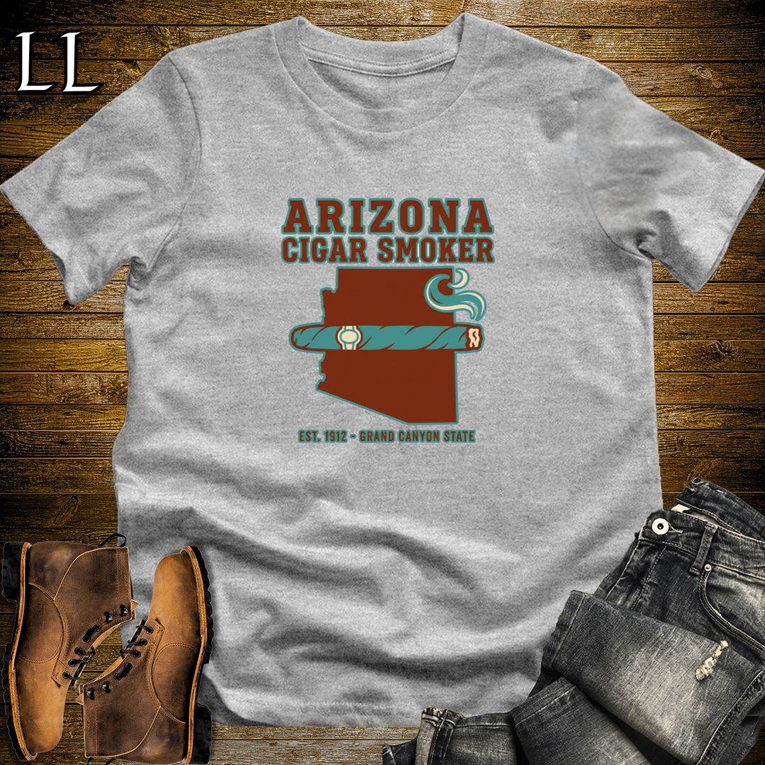 Arizona Cigar Smoker T-Shirt Sport Grey | Arizona Cigar Gift