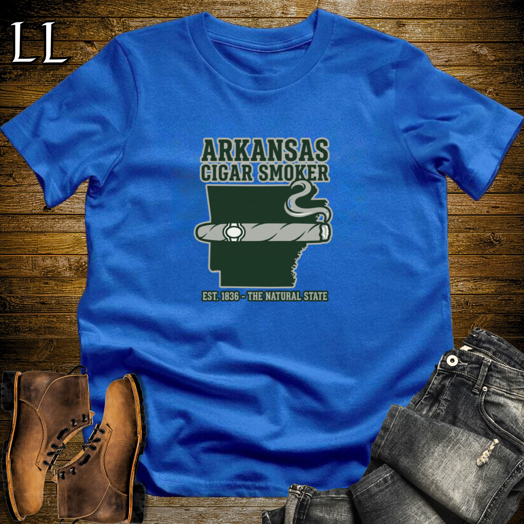 Arkansas Cigar Smoker T-Shirt Royal Blue | State Cigar Shirt