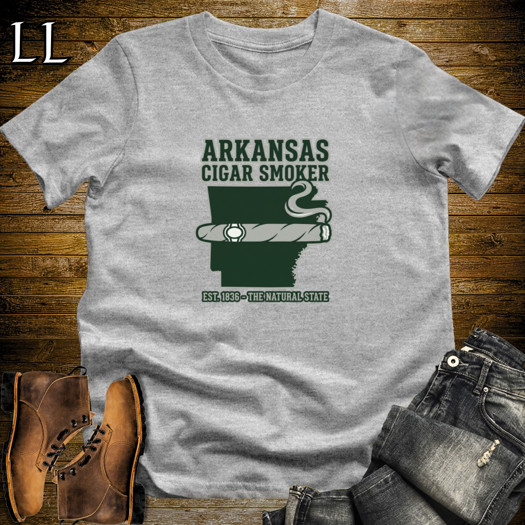 Arkansas Cigar Smoker T-Shirt Sport Grey | State Cigar Shirt