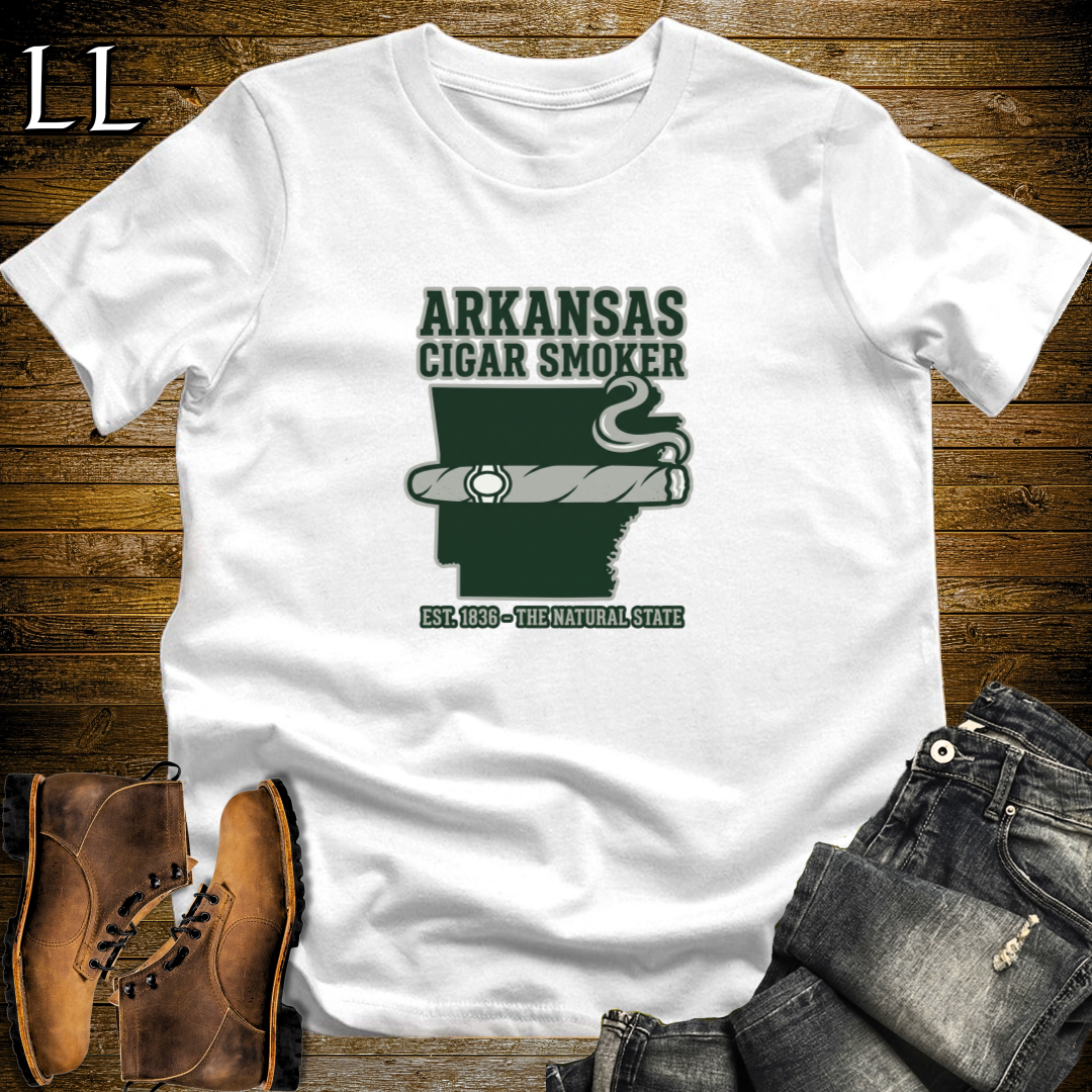 Arkansas Cigar Smoker T-Shirt White | State Cigar Shirt