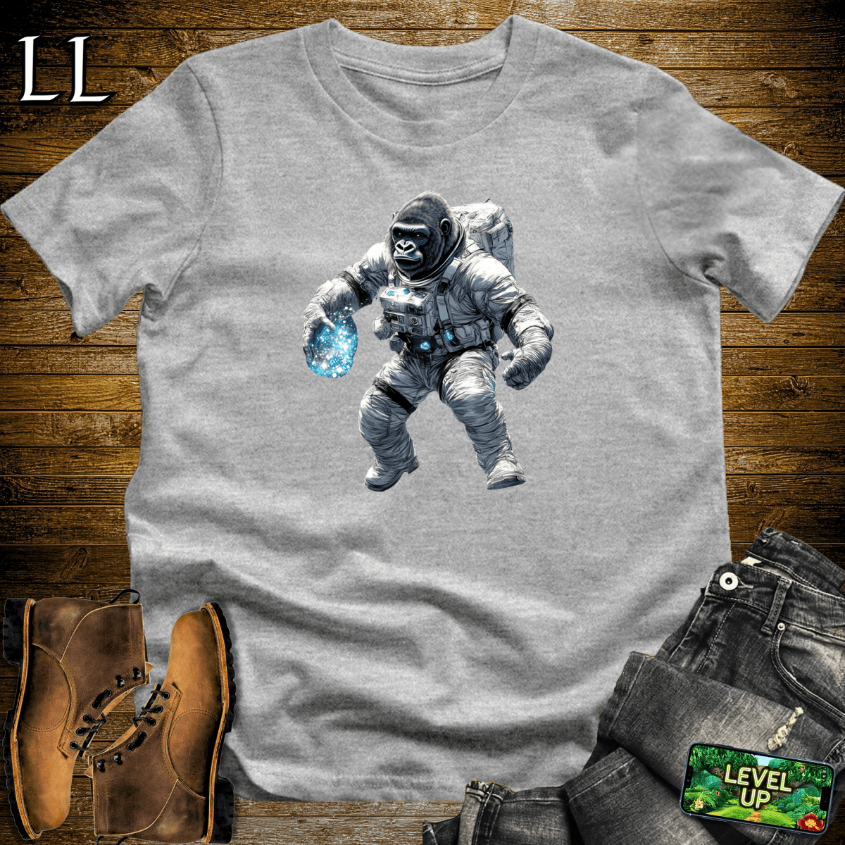 Astronaut Gorilla Softstyle Tee - Sport Grey - LegacyLayers