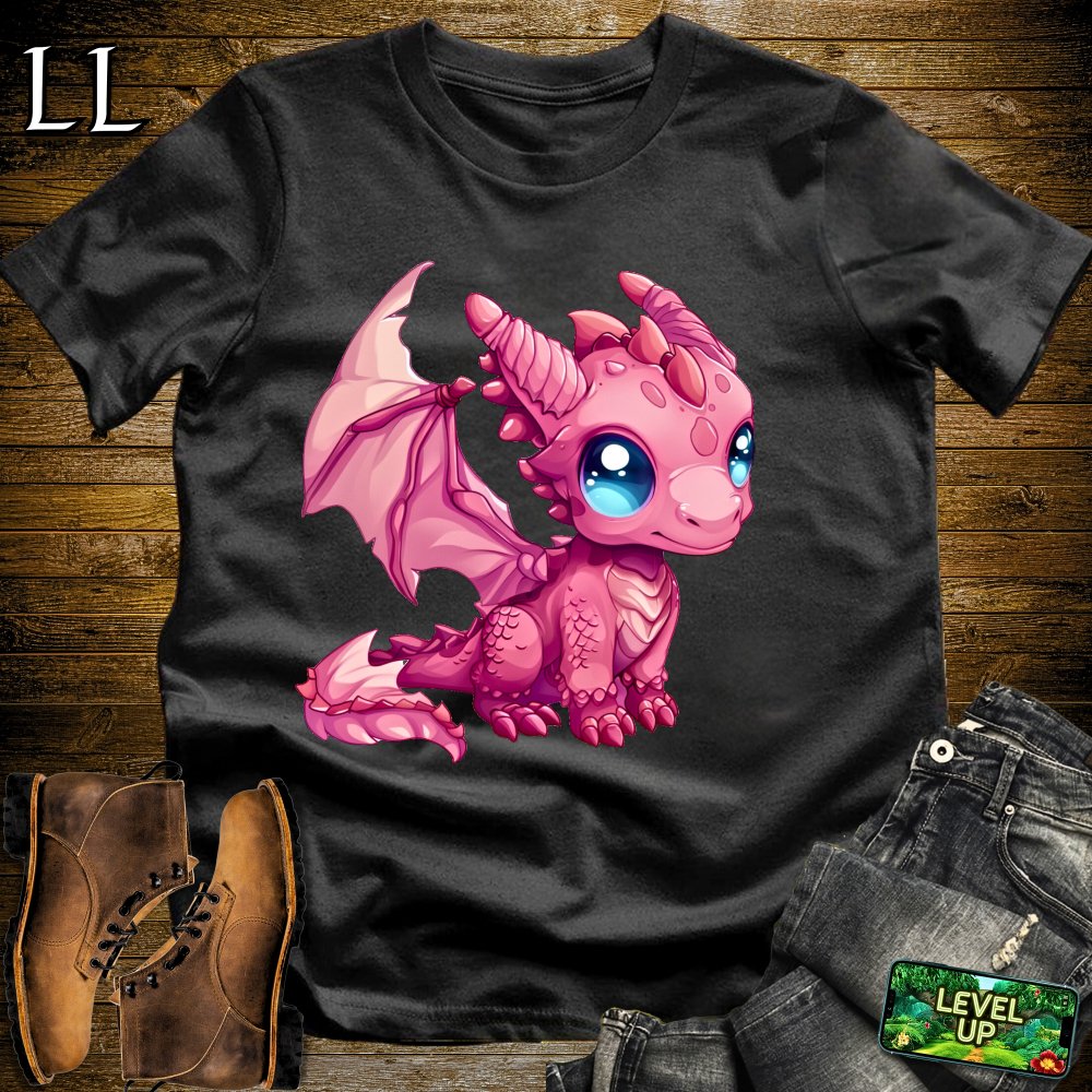 Baby Pink Dragon Softstyle Tee - Black - LegacyLayers