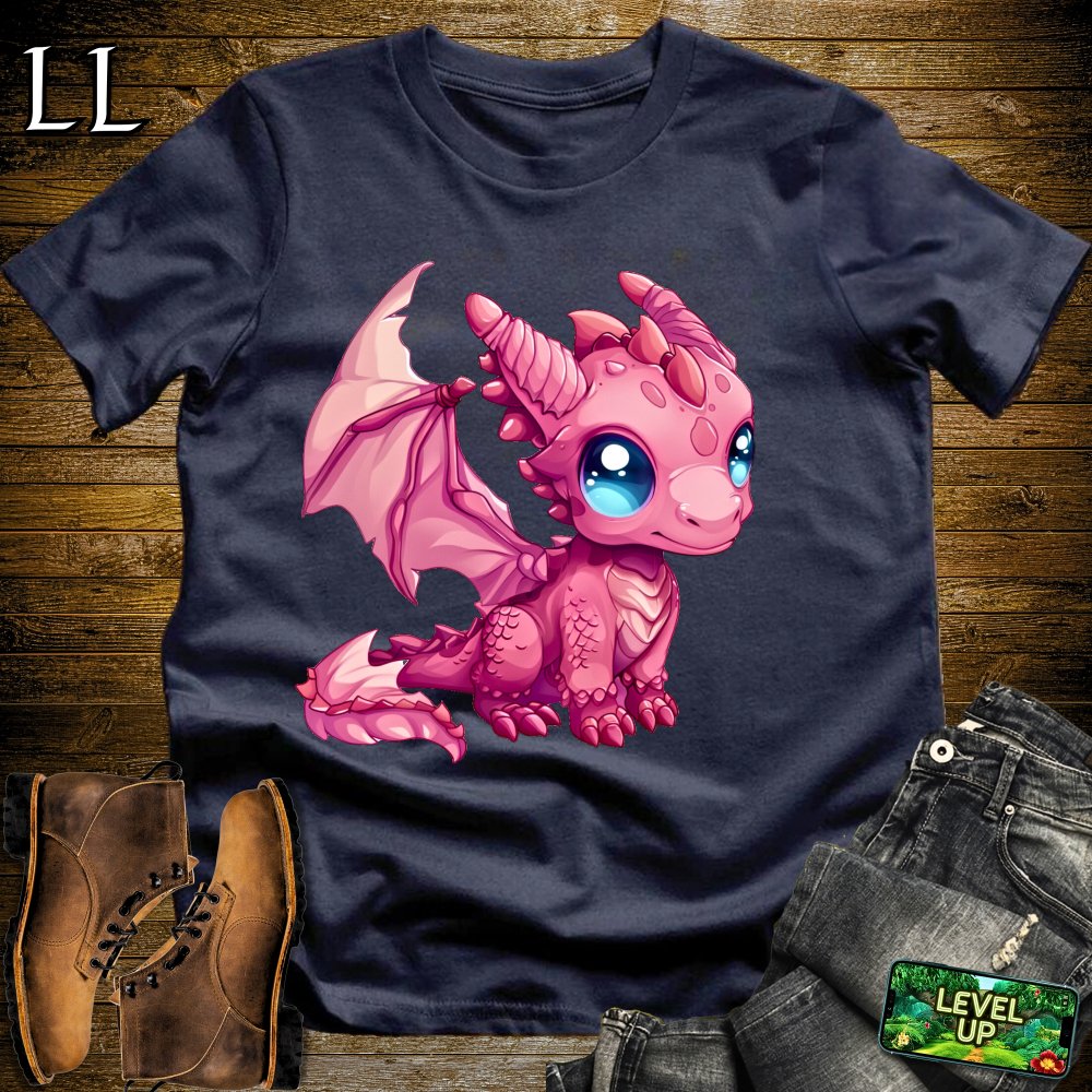 Baby Pink Dragon Softstyle Tee - Navy - LegacyLayers