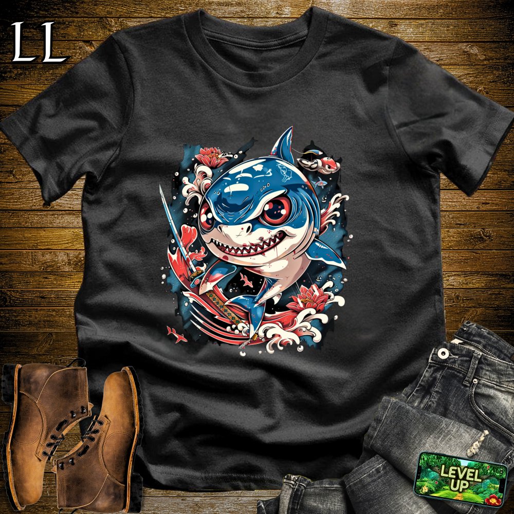 Baby Shark Samurai Black | Kids Adventure Graphic Tee
