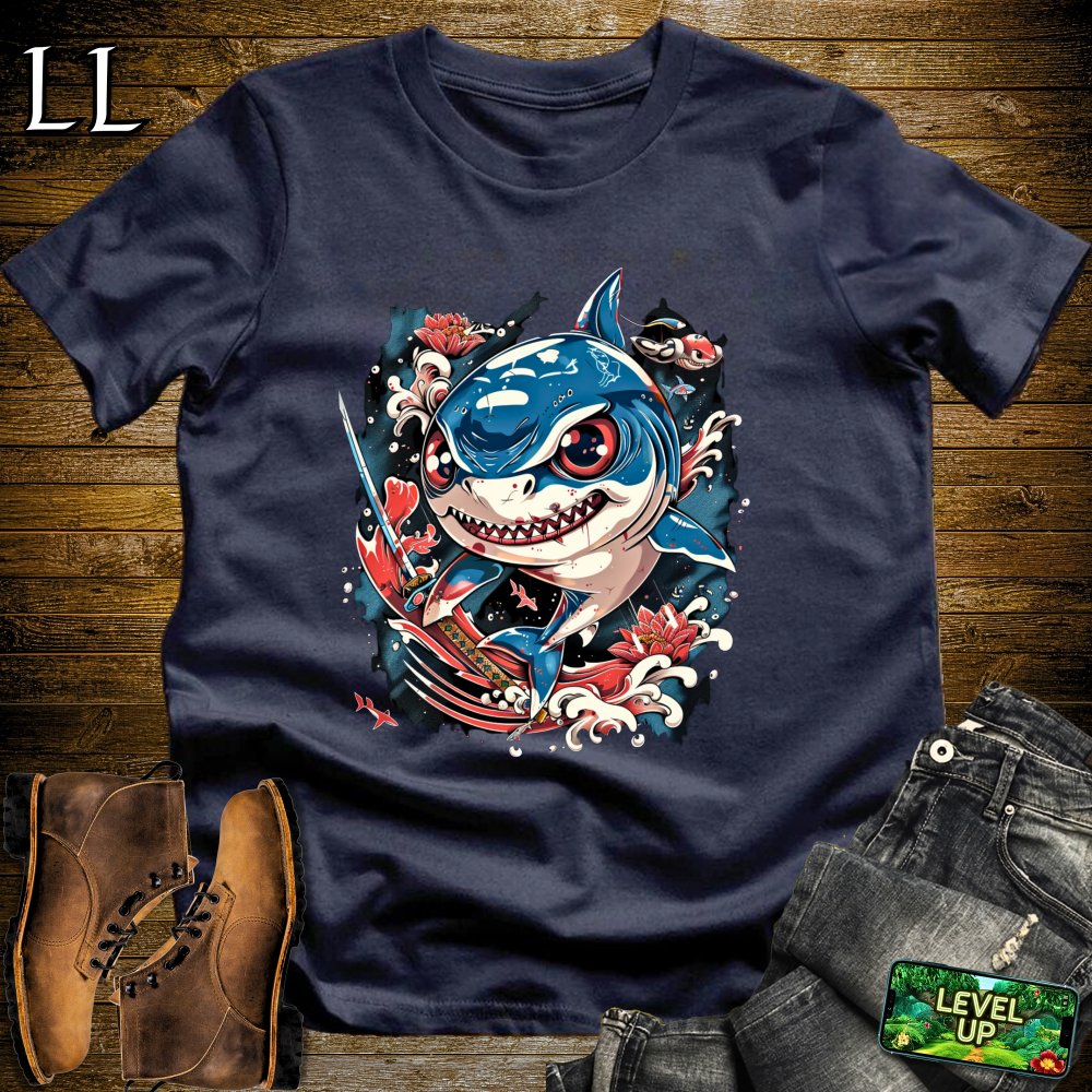 Baby Shark Samurai Softstyle Tee - Navy - LegacyLayers