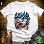 Baby Shark Samurai White | Kids Adventure Graphic Tee