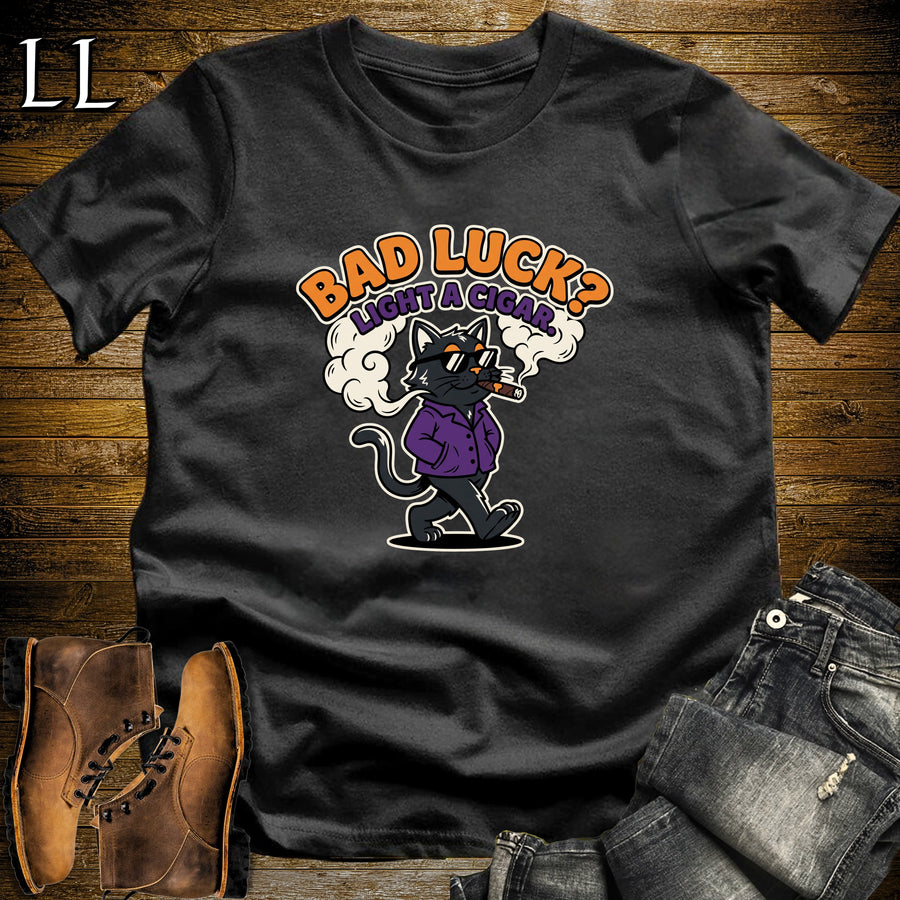Bad Luck Black Cat Sunglasses Cigar T-Shirt | Cigar Cat Shirt